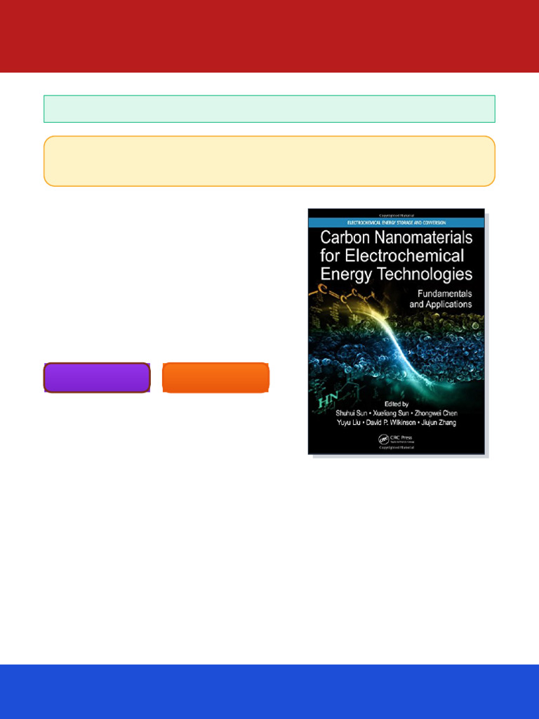 Carbon Nanomaterials for Electrochemical Energy Technologies ...