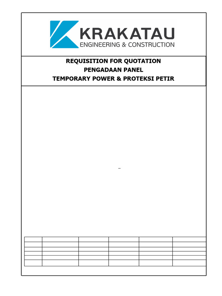 Quotation Request for Temporary Power Panel | PDF | Specification ...