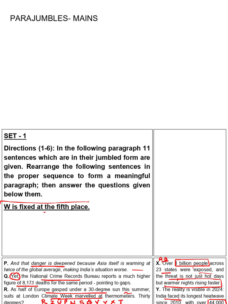 Parajumbles Practice for Mains Exam | PDF | Dances