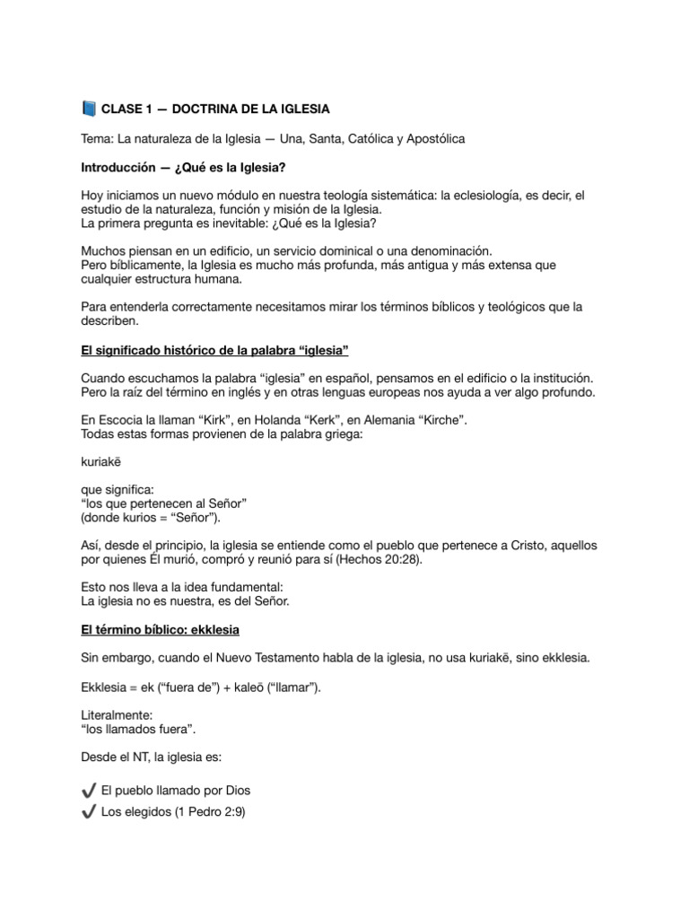Naturaleza de la Iglesia: Una, Santa, Católica | PDF | Iglesia ...