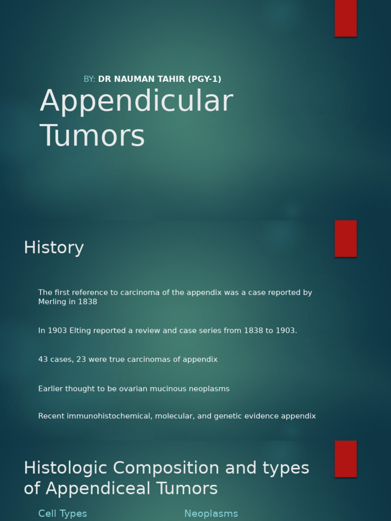 Appendiceal Tumors: Types and Treatment | PDF | Neoplasms | Carcinoma