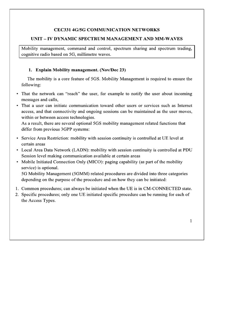 4.3 Mobility Management | PDF