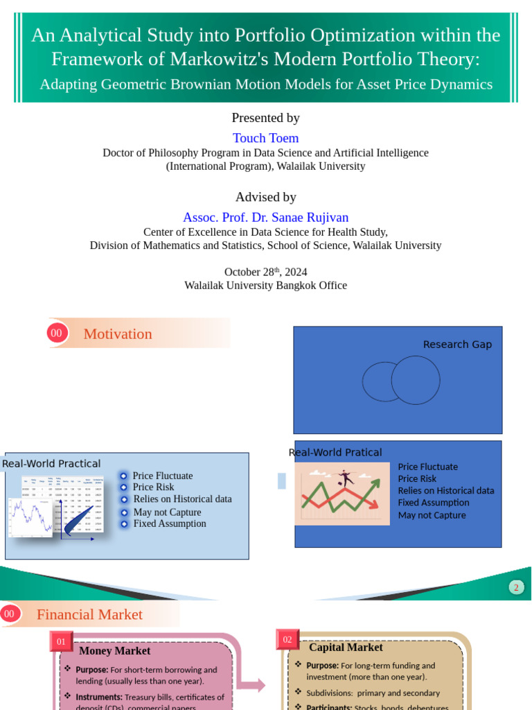 Portfolio Optimization with GBM Models | PDF | Modern Portfolio Theory ...