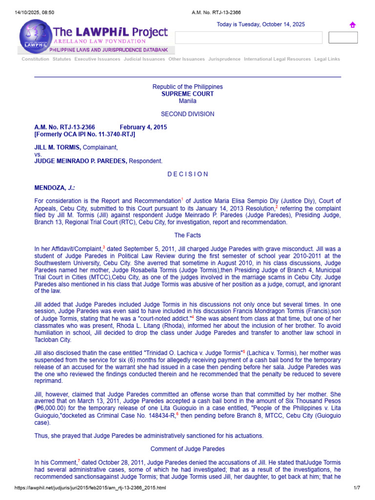 Judge Misconduct Complaint Decision | PDF | Bail | Judge