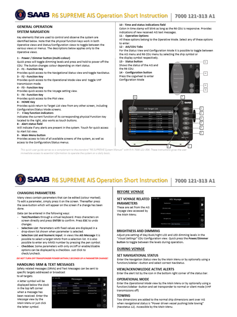 R6 SUPREME AIS Operation Guide | PDF | Menu (Computing) | Button ...