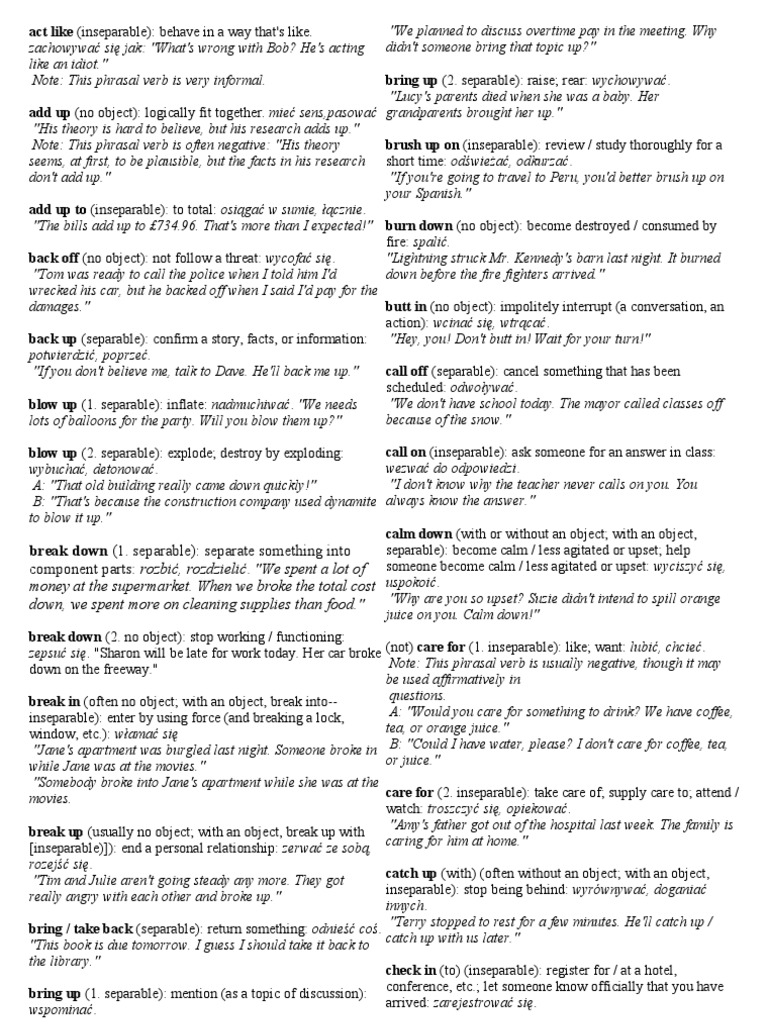 Phrasal Verbs for FCE and CAE | PDF | Leisure