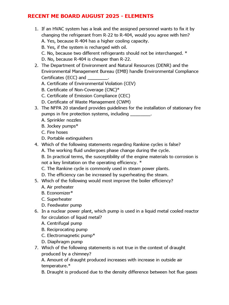 HVAC and Energy Systems Exam Questions | PDF | Boiler | Entropy