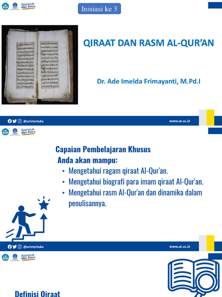 Materi Sesi 3 - Qiraat Dan Rasm Al - Qur'an | PDF