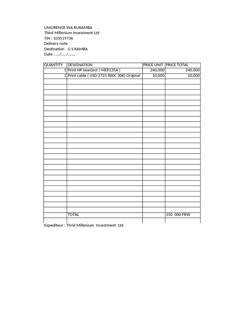 Received Note GIHEMVUdoc | PDF
