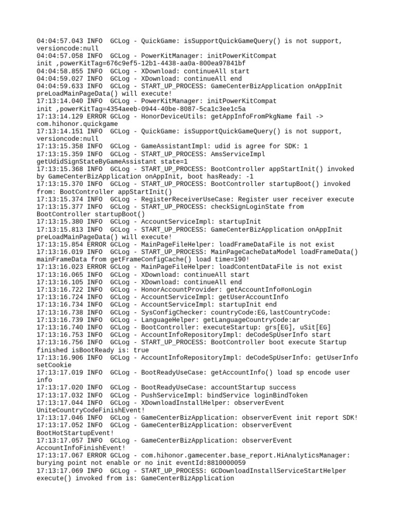 GameCenter Initialization Log Report | PDF | Software Engineering ...