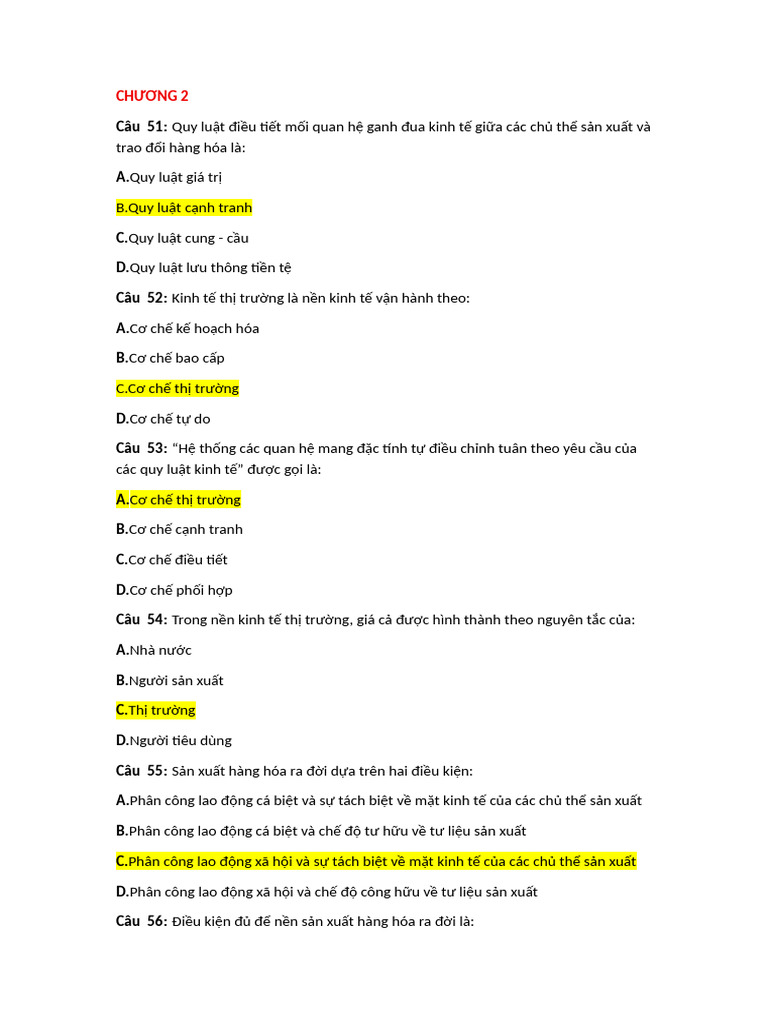 C2 - 30 Câu - KTCT MÁC LÊNIN | PDF