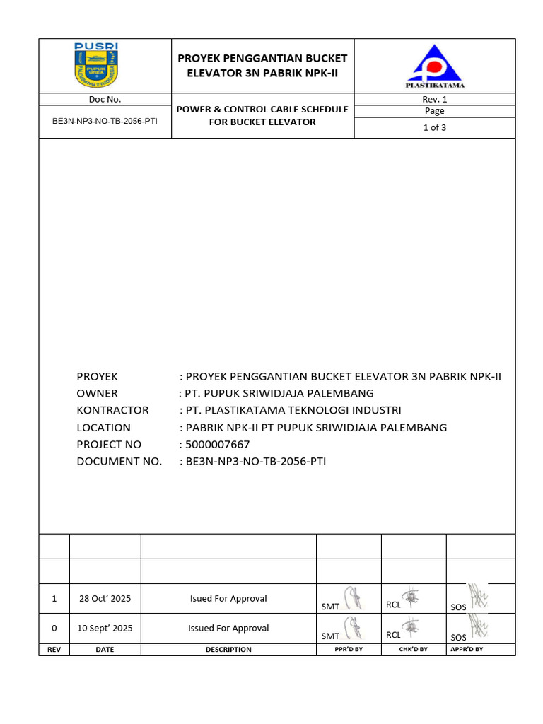 Bucket Elevator Cable Schedule NPK-II | PDF | Electrical Engineering ...