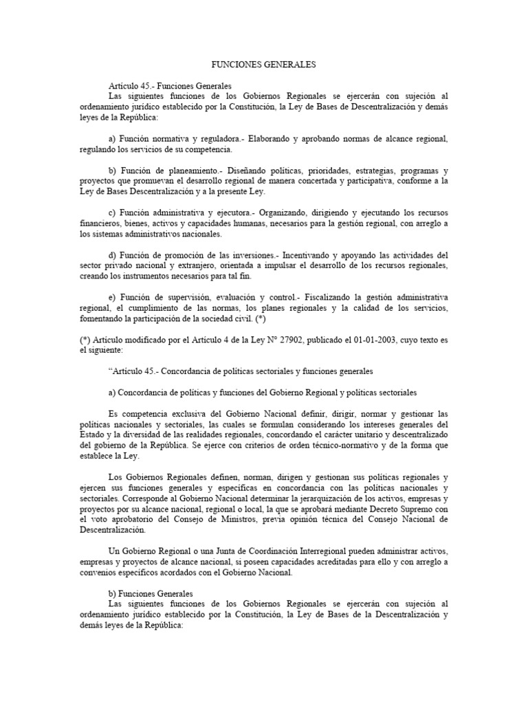 Funciones de los Gobiernos Regionales | PDF | Business | Gobierno