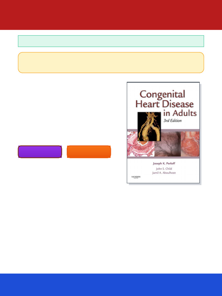 Congenital Heart Disease in Adults 3rd Edition Joseph K. Perloff ebook ...