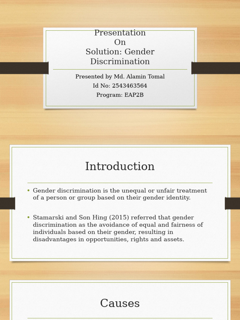 Addressing Gender Discrimination Issues | PDF | Gender | Gender Studies