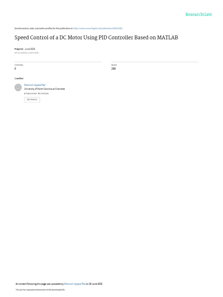 PID Speed Control for DC Motors in MATLAB | PDF | Control Theory ...