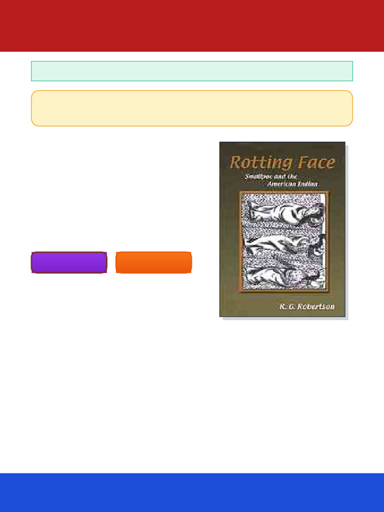 Rotting Face Smallpox and The American Indian 1st Edition R. G ...