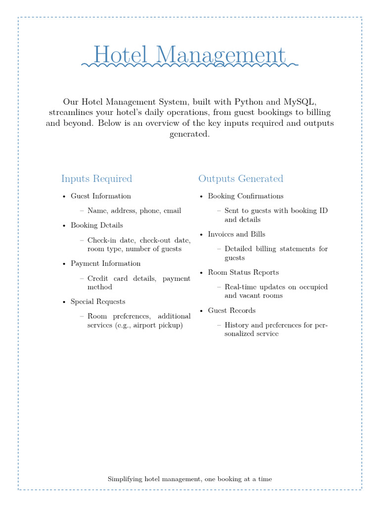 Streamlined Hotel Management System | PDF