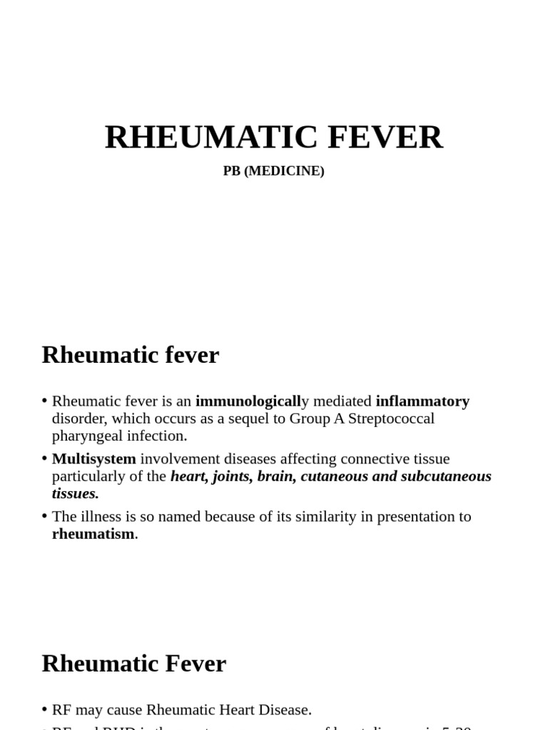 Understanding Rheumatic Fever and Its Impact | PDF | Immunology ...