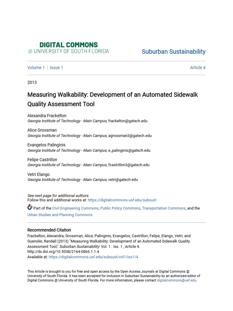 Automated Sidewalk Quality Assessment Tool | PDF | Accessibility | Sidewalk