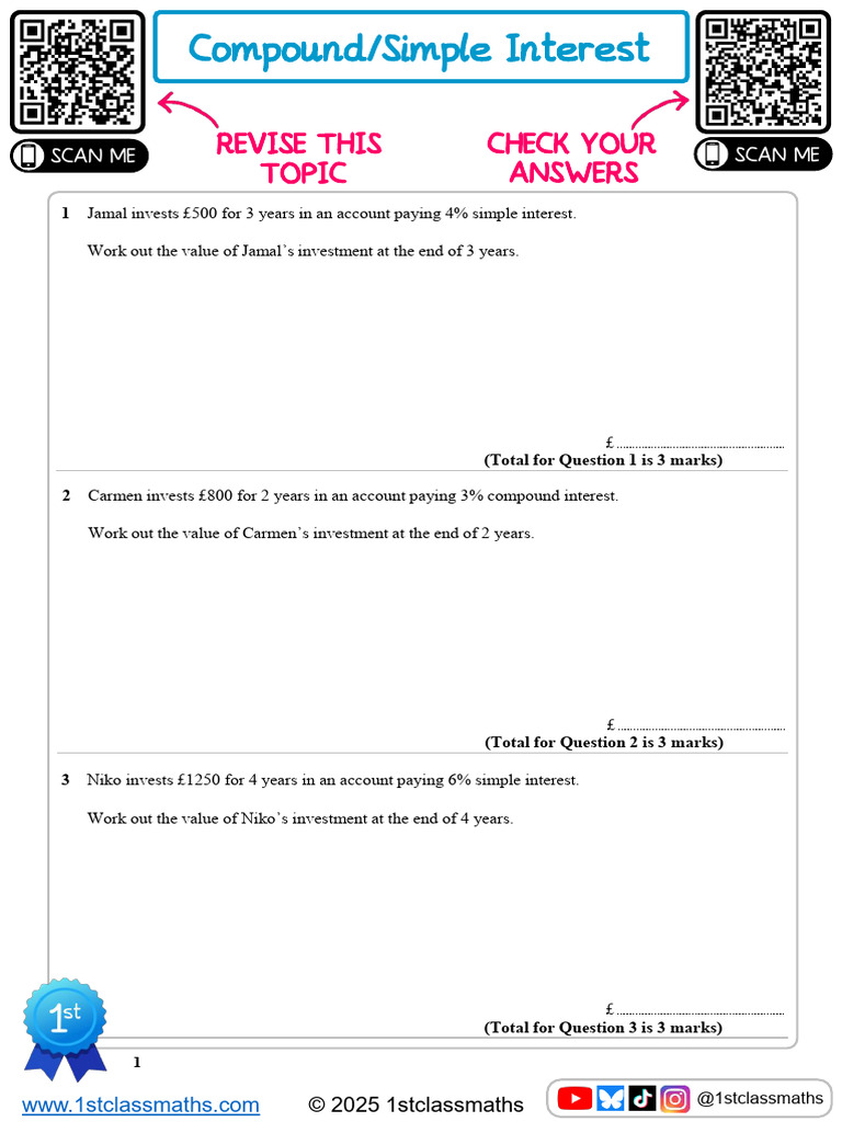 Investment Calculations: Simple & Compound | PDF | Interest | Forests