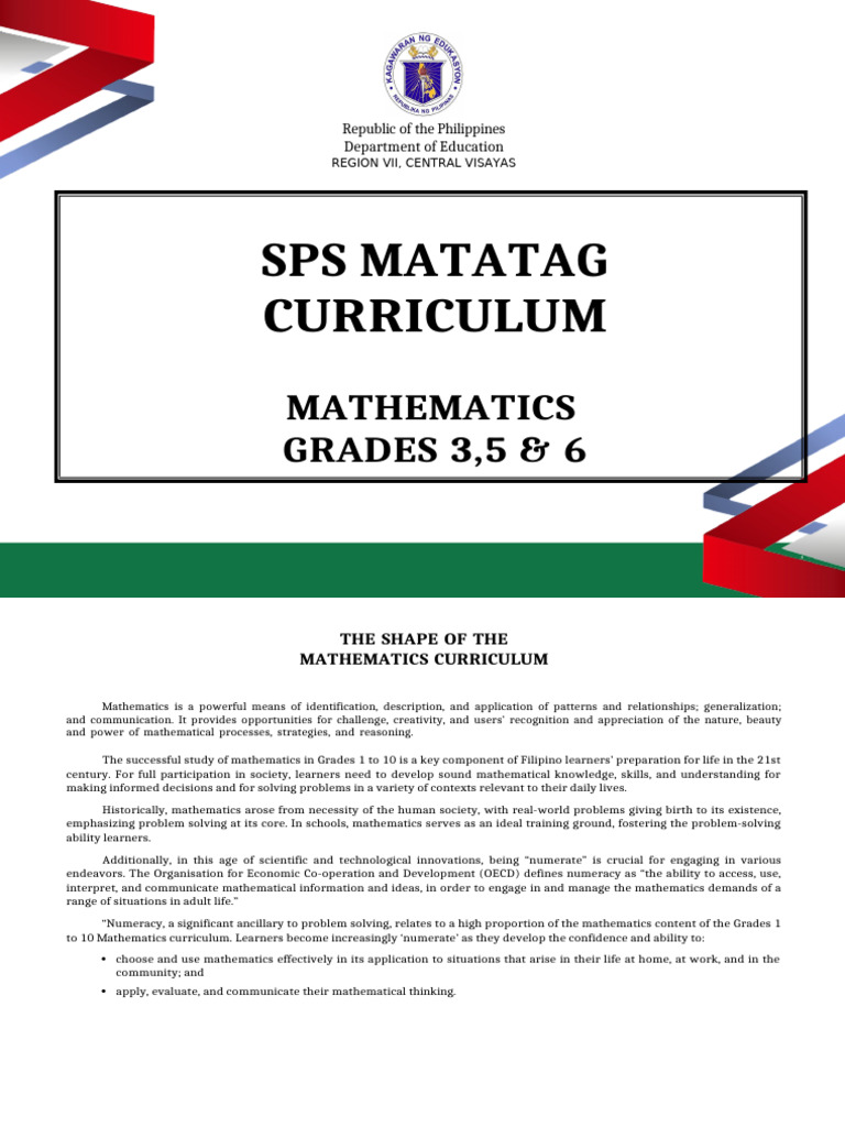 Philippines Grade 3-6 Math Curriculum Guide | PDF | Area | Rectangle