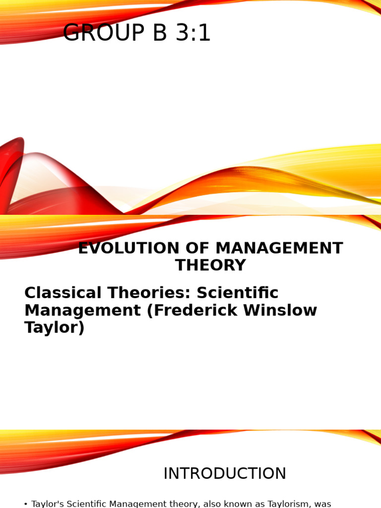 Taylor's Scientific Management Theory Explained | PDF | Economies ...