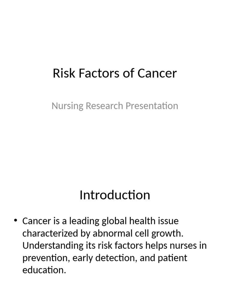 Cancer Risk Factors Presentation | PDF