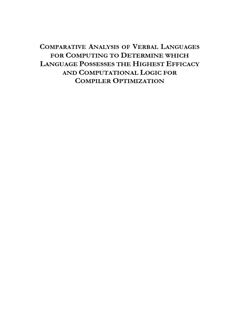 Comparative Analysis of Verbal Languages For Computing To Determine ...