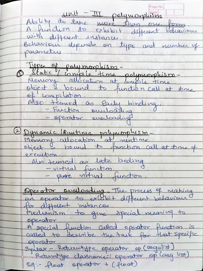 OOP Notes Unit 2 | PDF