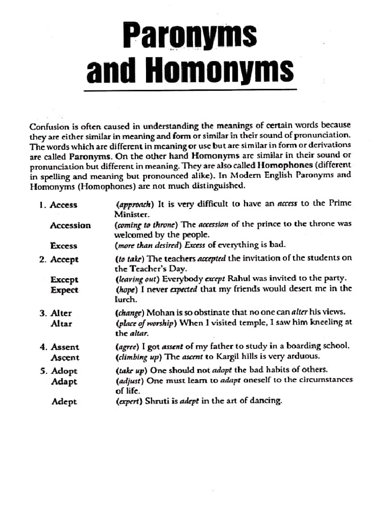 Homonyms | PDF