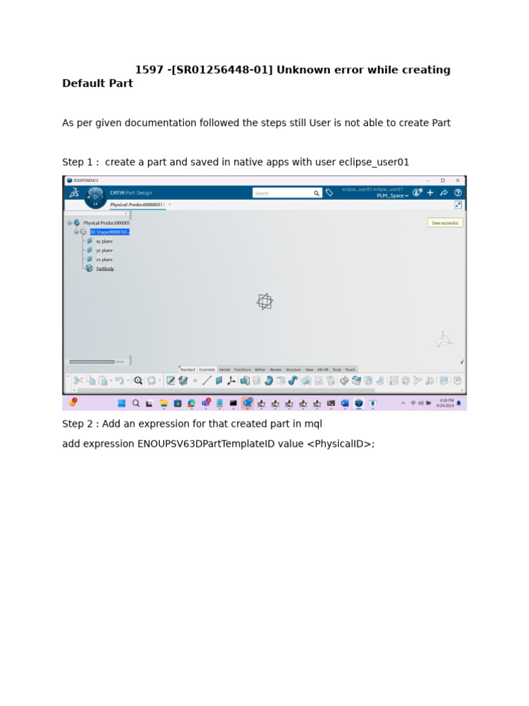 Troubleshooting Part Creation Error | PDF