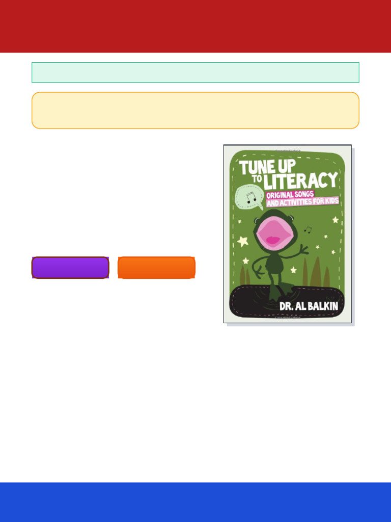 Tune Up To Literacy Original Songs and Activities For Kids Alfred ...