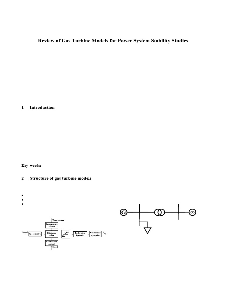 Reviews of gas turbine models for power system stability studies | PDF ...