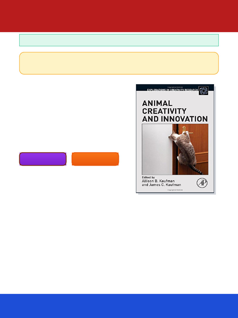 688Animal Creativity and Innovation 1st Edition Allison B. Kaufman full ...