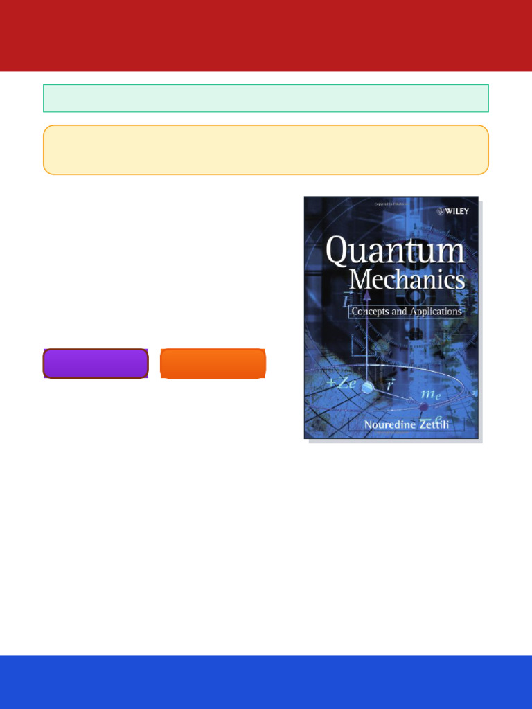 QUANTUM MECHANICS CONCEPTS AND APPLICATIONS BY ZETTILI 3RD EDITION visual data 2