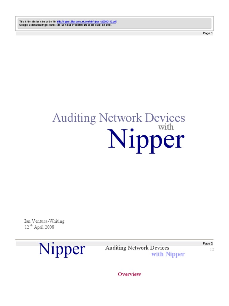 Auditing With Nipper PDF Cisco Systems Computer Network