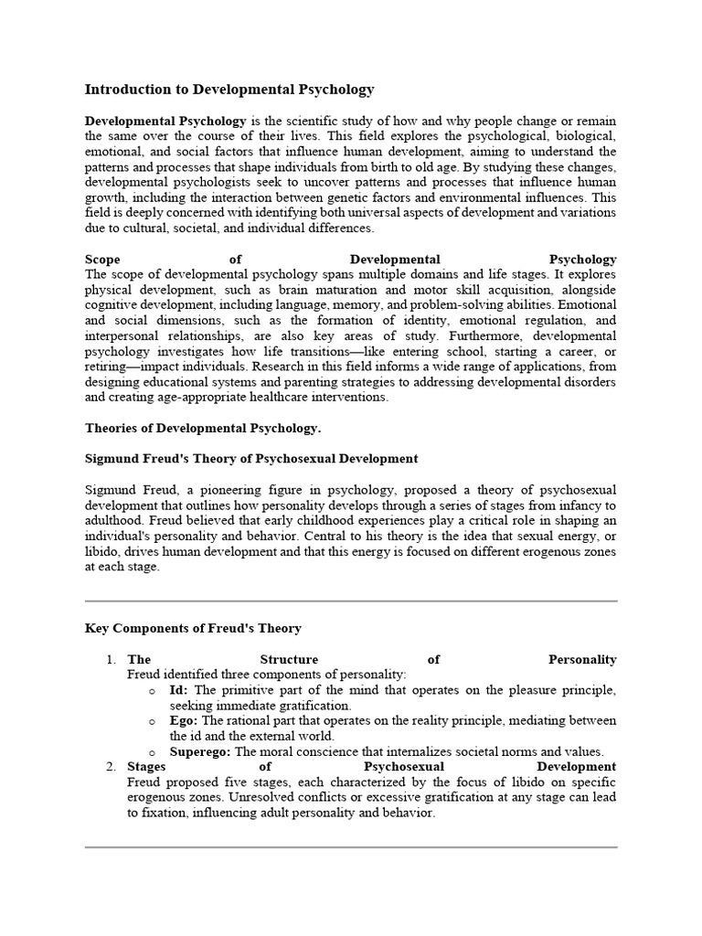 Overview of Developmental Psychology | PDF | Genotype | Dominance ...