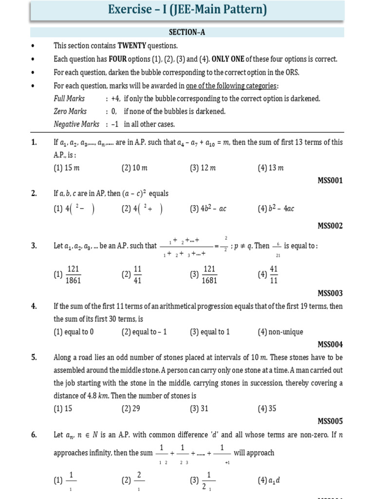 Arithmetic Progression Question Set | PDF | Numbers | Mathematical Concepts