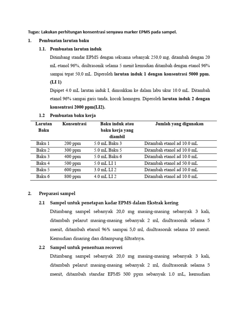 Metode Penentuan Konsentrasi EPMS | PDF