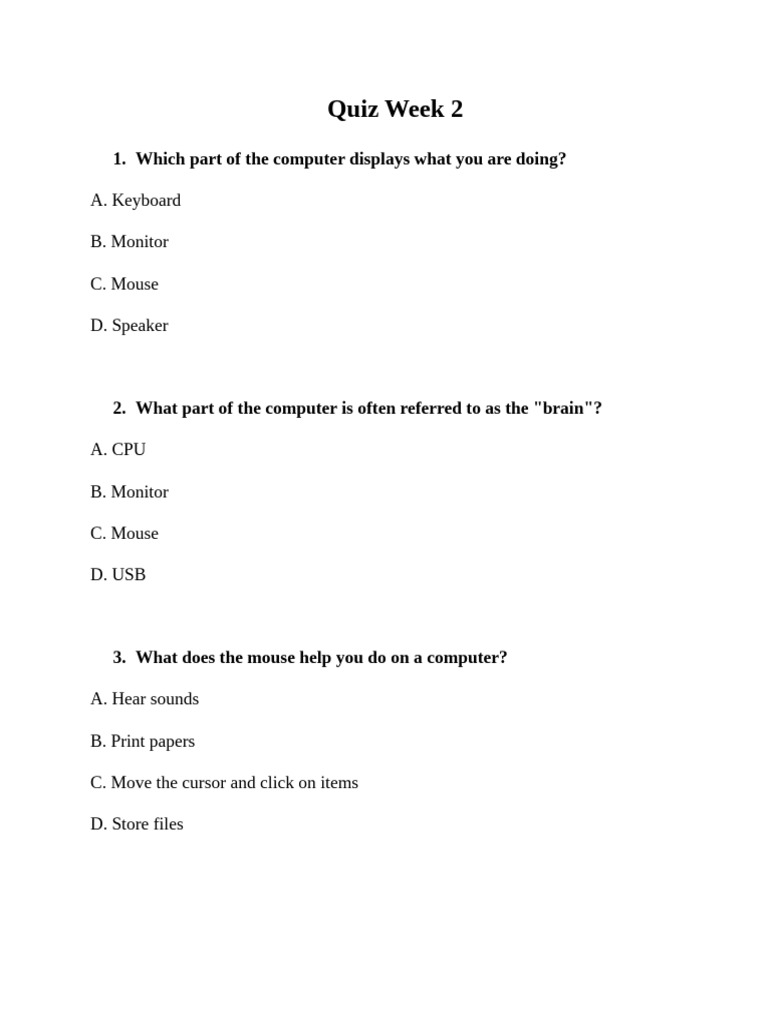 Quiz Week 2 | PDF