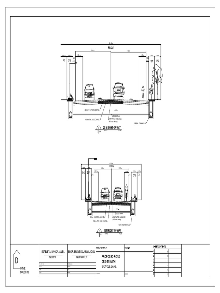 Faderagao Hre - Proposed Road Design and Bicycle Lane 2 | PDF