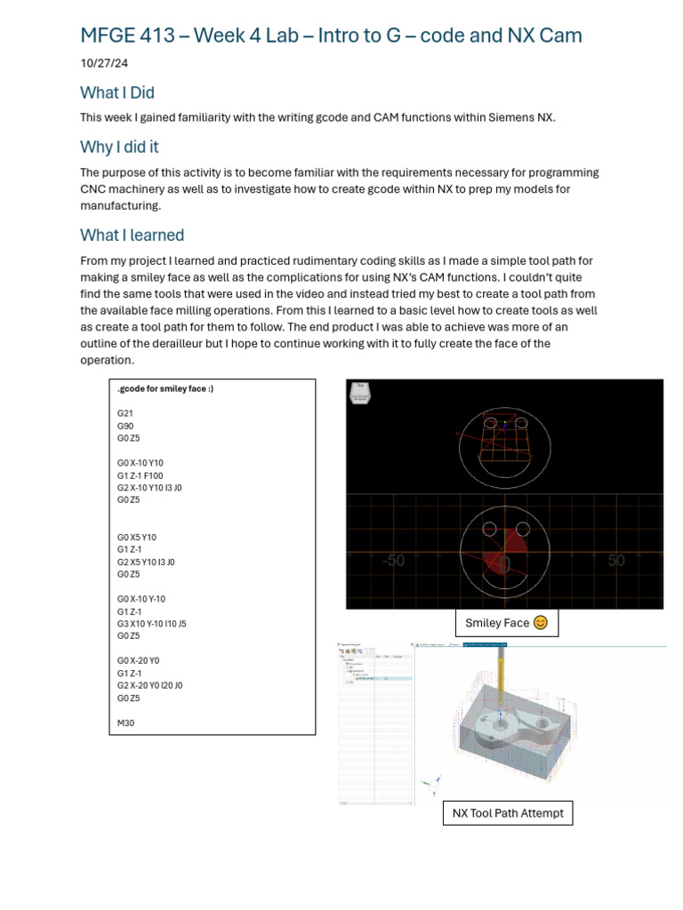 MFGE 413 Lab 4 | PDF