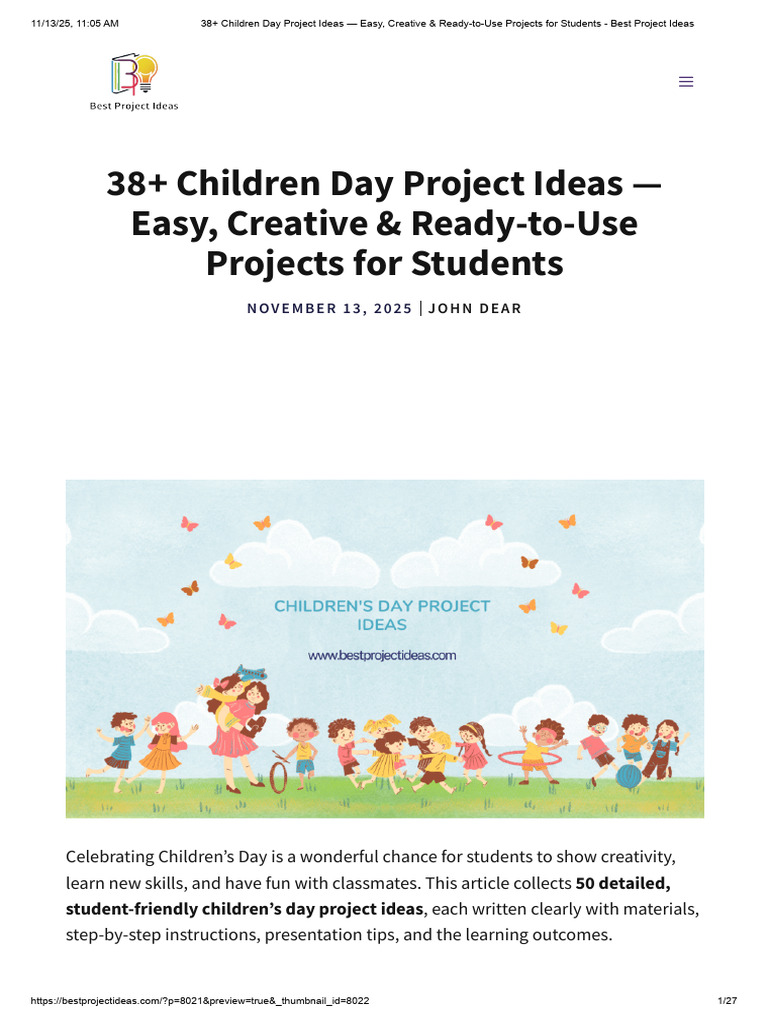 50 Creative Children's Day Project Ideas | PDF | Origami | Drawing