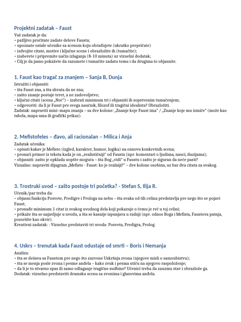 FAUST Projekat Detaljno Debata | PDF
