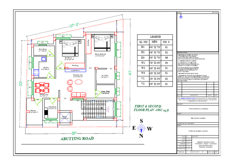 Proposed Residence Floor Plan Layout | PDF