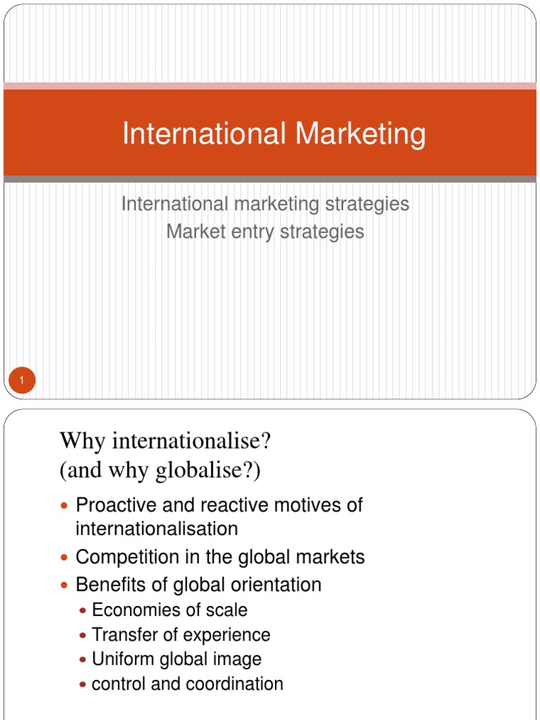 International Marketing Strategies Market Entry Strategies | PDF ...