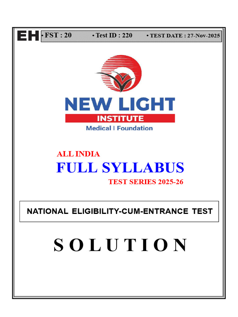 NEET 2026 Full Syllabus Test Solutions | PDF | Physical Sciences ...