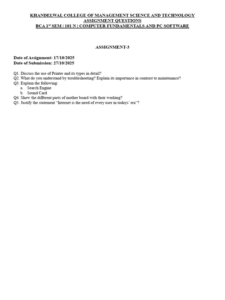 Assignment 3 CFPS_Sec A | PDF