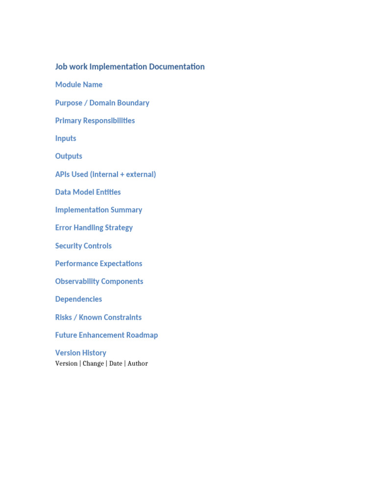 Job Work Implementation Guide | PDF